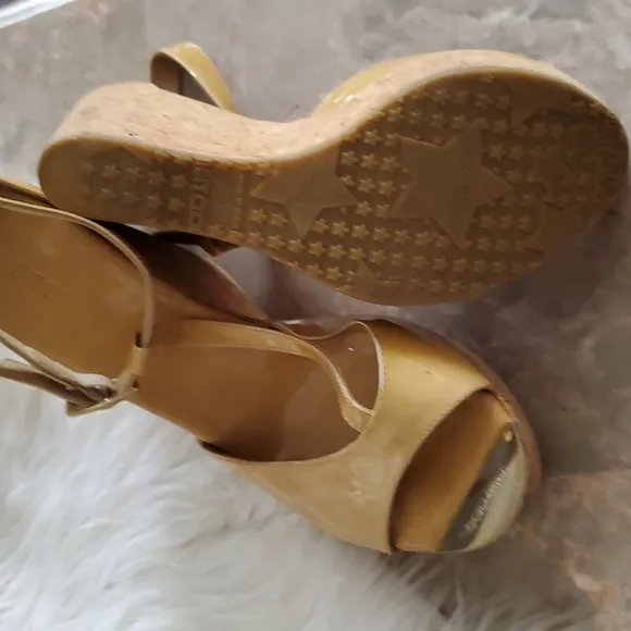 Jimmy Choo Yellow Wedge Sandals with Ankle Strap