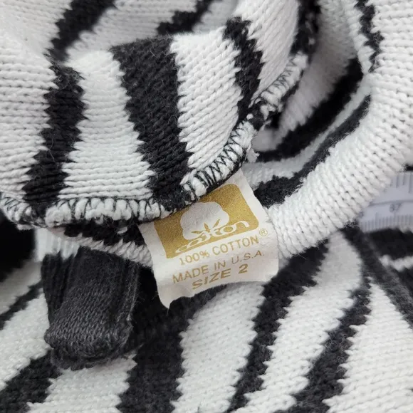 Joan Vass Vintage 100% Cotton Zebra Sweater