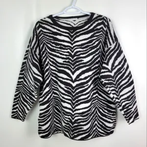Joan Vass Vintage 100% Cotton Zebra Sweater