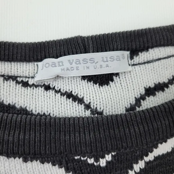 Joan Vass Vintage 100% Cotton Zebra Sweater