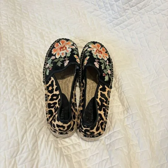 Johnny Was Acacia Leopard Espadrille Platform Loafers