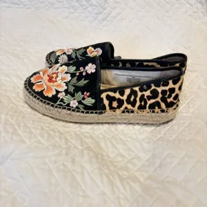 Johnny Was Acacia Leopard Espadrille Platform Loafers