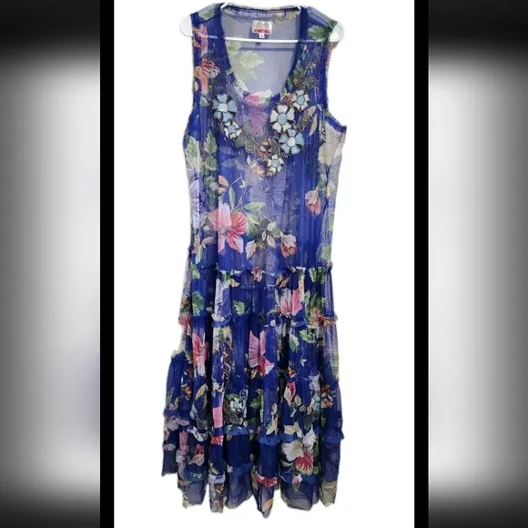 Johnny Was Mazzy Ruffle Maxi Dress