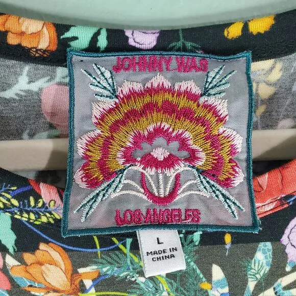Johnny Was Womens Kashim Easy Fit Tank Floral Motif Dress Boho Size Large