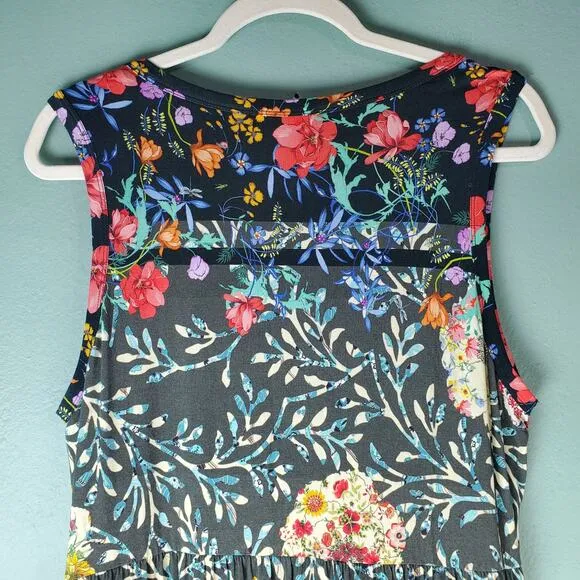 Johnny Was Womens Kashim Easy Fit Tank Floral Motif Dress Boho Size Large