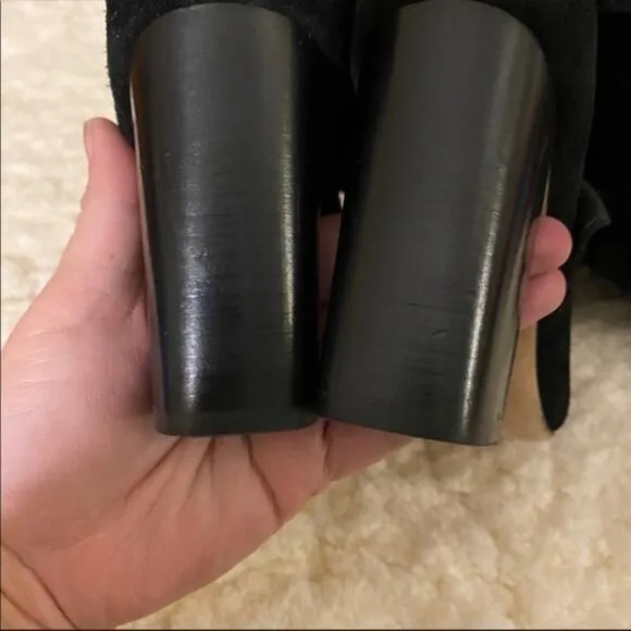 Joie Laisha Suede Boots Ruffle Detail Black 36