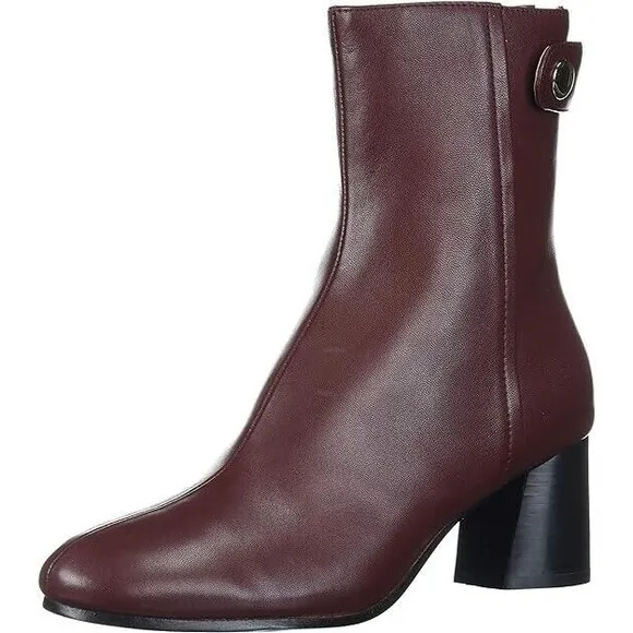 Joie Women's Ramet Bordeaux Ankle Leather Boots US 7 / 37 NEW / LIGHT SHELF WEAR