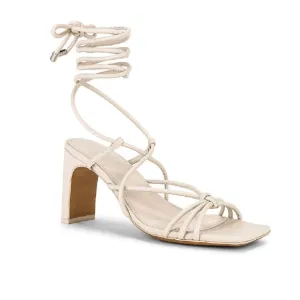 JONATHAN SIMKHAI MEGHAN SQUARE TOED HEEL WRAP SANDALS