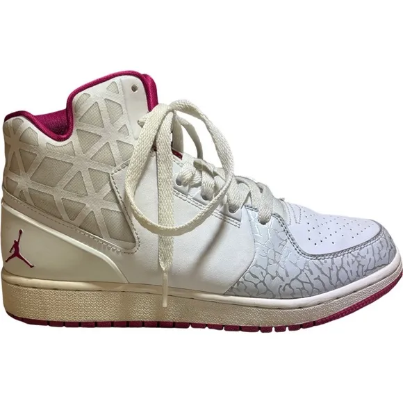 Jordan 1 Flight 3 Youth Size 7y White Red Athletic Training Basketball Sneakers