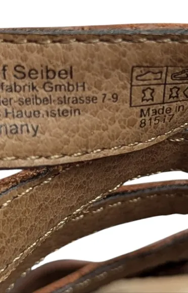 Josef Seibel | Women's Hailey 17 Leather Gladiator Sandals | Camel | 9.5 EU 40