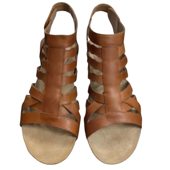 Josef Seibel | Women's Hailey 17 Leather Gladiator Sandals | Camel | 9.5 EU 40