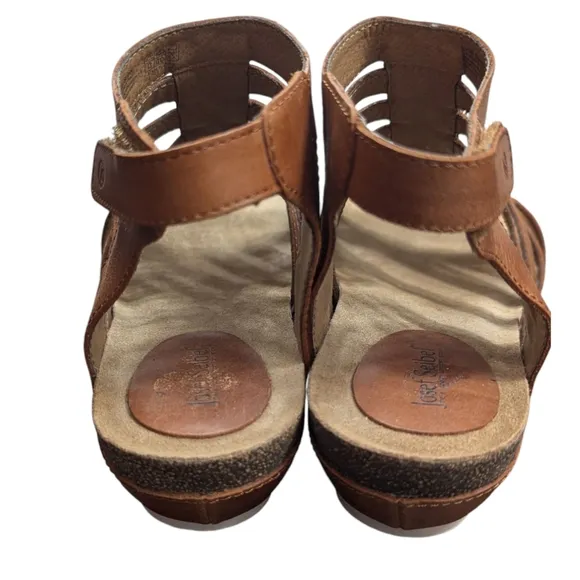 Josef Seibel | Women's Hailey 17 Leather Gladiator Sandals | Camel | 9.5 EU 40