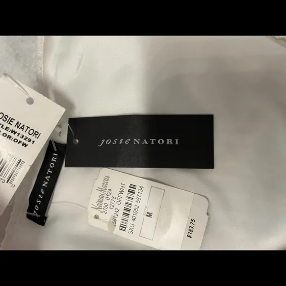Josie Natori NWT gorgeous Lined M White Lace Dress Neiman Marcus purchase.