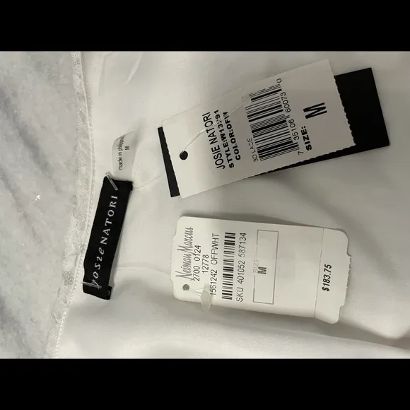 Josie Natori NWT gorgeous Lined M White Lace Dress Neiman Marcus purchase.