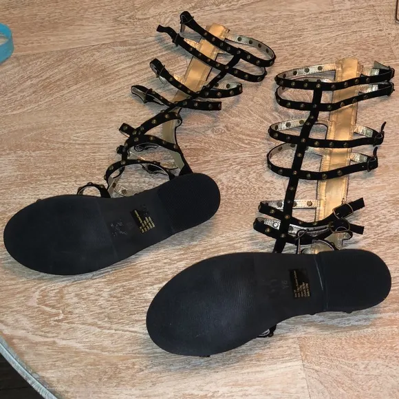 Joyfolie Celyn gladiator studded sandals black Y6