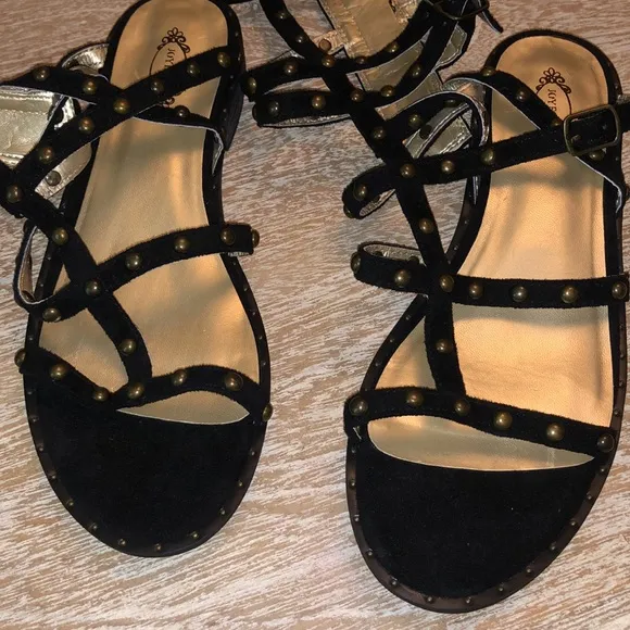 Joyfolie Celyn gladiator studded sandals black Y6