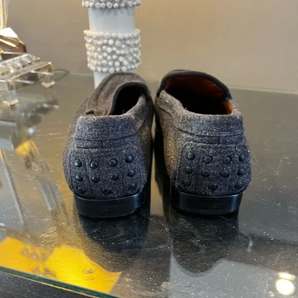 J.P. Tod’s Charcoal Gray Wool Driving Mocs