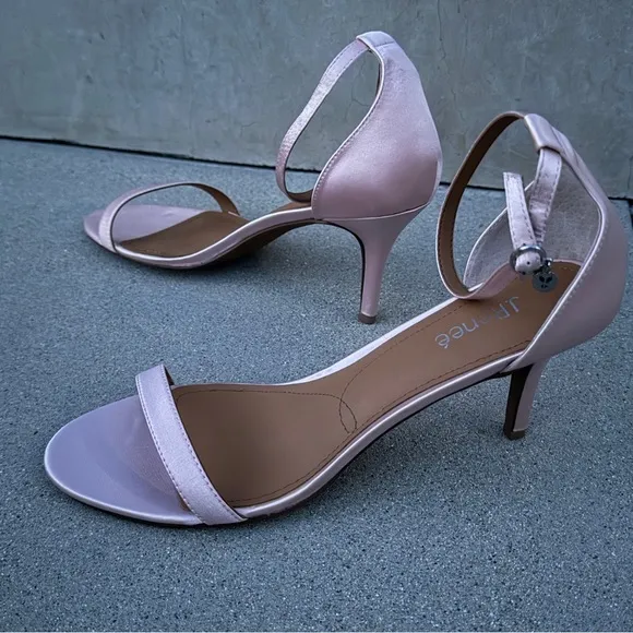 J.Renee heels sandals satin Strappy stilettos women’s pastel pink NEW j. Renee