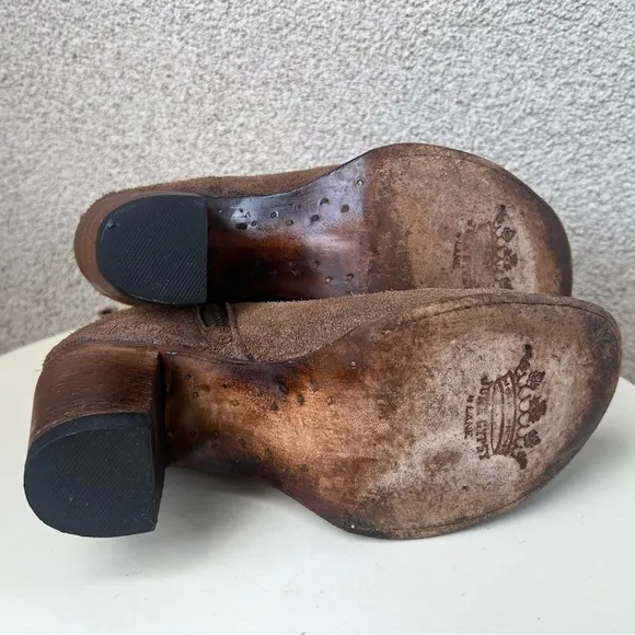 Junk Gypsy by Lane cowboy brown tan booties Wander hearts suede leather sz 11