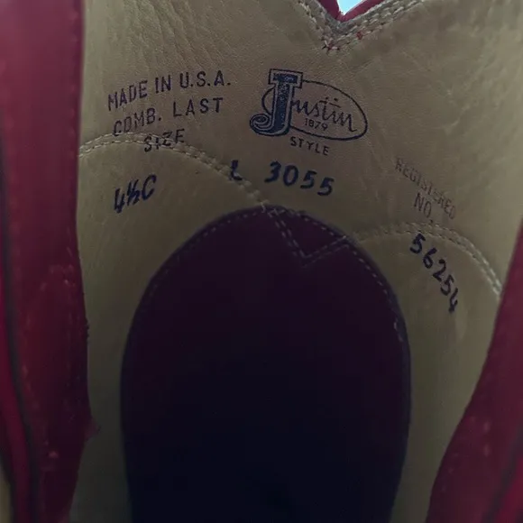 Justin Boots Women’s Red Leather Western Boots