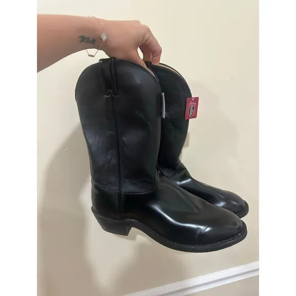 Justin Calfskin Classic Tobias 12&quot; Western Boots Sz 13EE NWT MSRP $250 - No Box