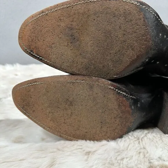 Justin Dark Brown Leather Pointed Toe Western Cowboy Boots 2542 Size 10B