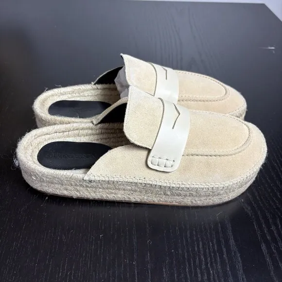 JW ANDERSON Mens Size 43/US 10 Beige Suede Slip-On Espadrille Loafers Mules