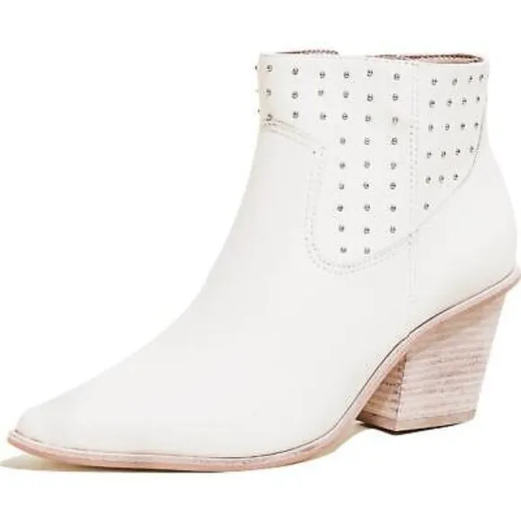 KAANAS Womens Tuscany Leather Pointed Toe Ankle Boots - 11 Medium (B,M) / Ivory