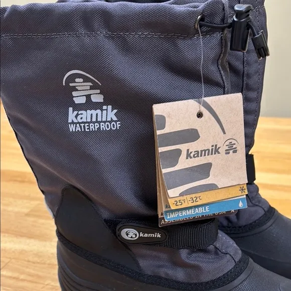 Kamik Black Waterproof Winter Boots Size 5 NWT