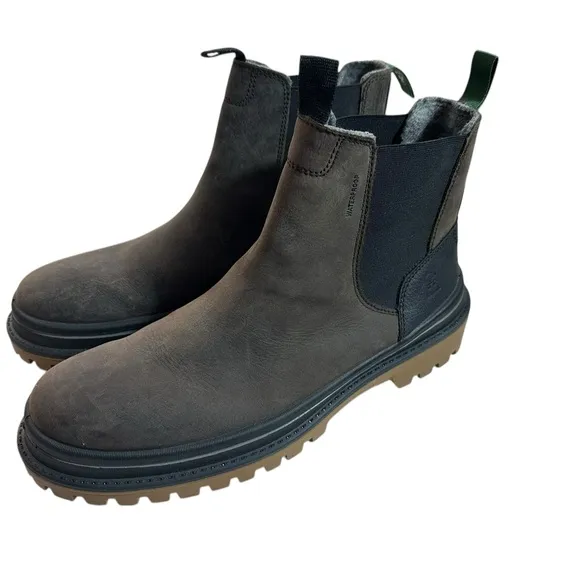 Kamik Men's Brown Leather Waterproof Chelsea Tyson Boots
