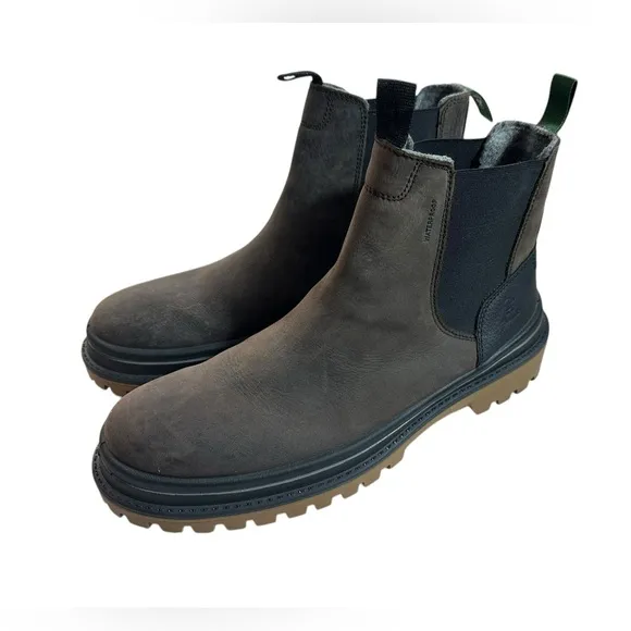 Kamik Men's Brown Leather Waterproof Chelsea Tyson Boots
