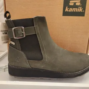 Kamik Women's Ariel C Charoal Waterproof Leather Chelsea Boots Shoes NWT.10