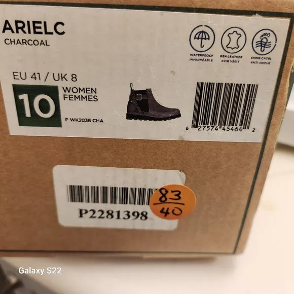 Kamik Women's Ariel C Charoal Waterproof Leather Chelsea Boots Shoes NWT.10