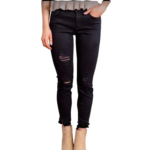 KanCan NALA MID RISE DOUBLE FRINGE HEM SKINNY - Size 5/26  ***Item: 0511