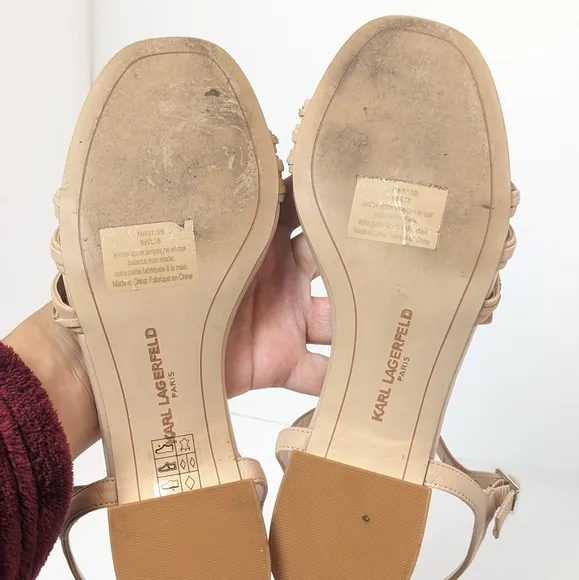 Karl Lagerfeld leather Tori sandals