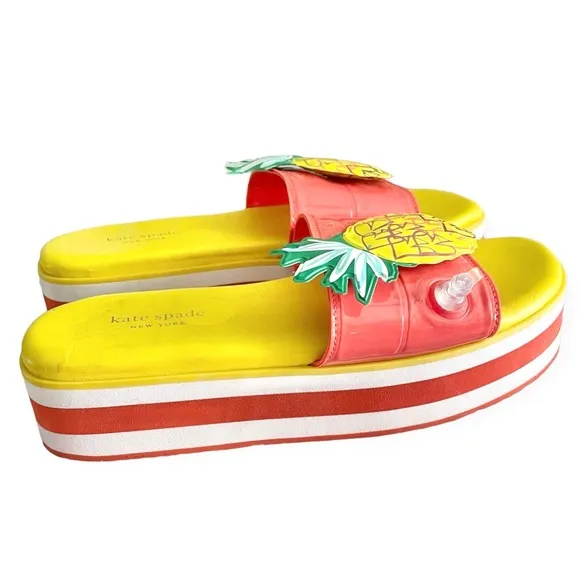 Kate Spade Limoncello womens platform slides sandals size 8 beach summer unique