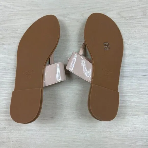 Kate Spade New York Cassia Sandals Womens 7.5 Nude Patent Leather