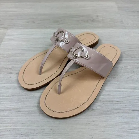 Kate Spade New York Cassia Sandals Womens 7.5 Nude Patent Leather