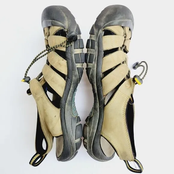 KEEN Men's Khaki Brown Waterproof Leather Newport H2 Sandals - size 9