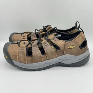 Keen Utility Atlanta II Cooler Sandals Mens US 9 EE Wide Brown Leather Steel Toe
