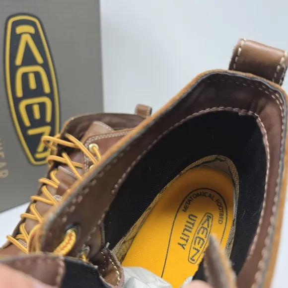 KEEN Utility Men's Size 9.5 EE San Jose 6&quot; Soft Toe Waterproof Work Boots Brown