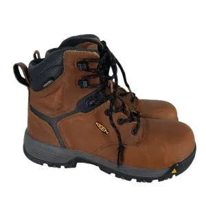 KEEN Womens Chicago 6’&quot; Waterproof Boot Brown Leather Size 8.5 M