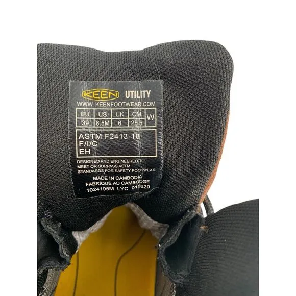 KEEN Womens Chicago 6’&quot; Waterproof Boot Brown Leather Size 8.5 M