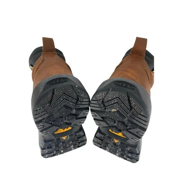 KEEN Womens Chicago 6’&quot; Waterproof Boot Brown Leather Size 8.5 M