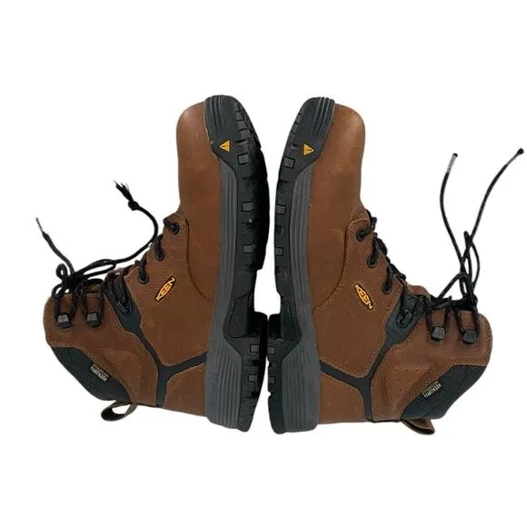 KEEN Womens Chicago 6’&quot; Waterproof Boot Brown Leather Size 8.5 M