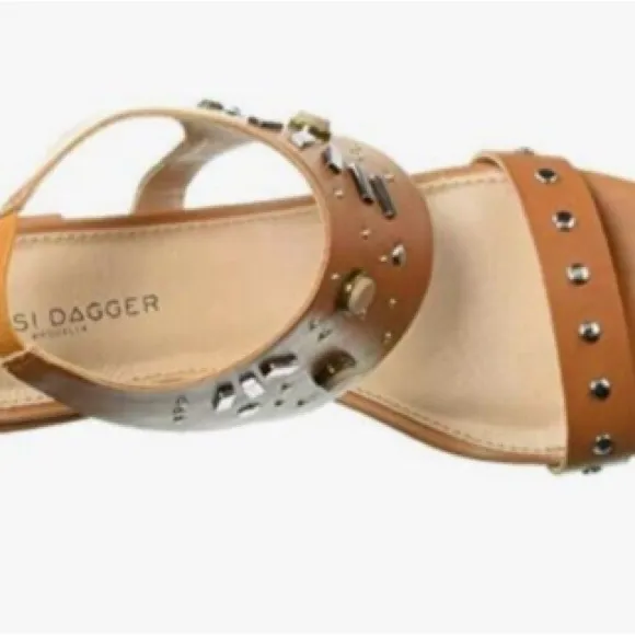 KELSI DAGGER SABRINA LEATHER STUDDED SANDALS NIB SZ 10