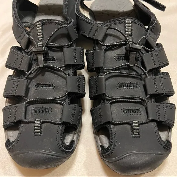 KHOMBU BLUE SHARK LEATHER AND EARTH SPIRIT BROWN BUNDLE SANDALS 13