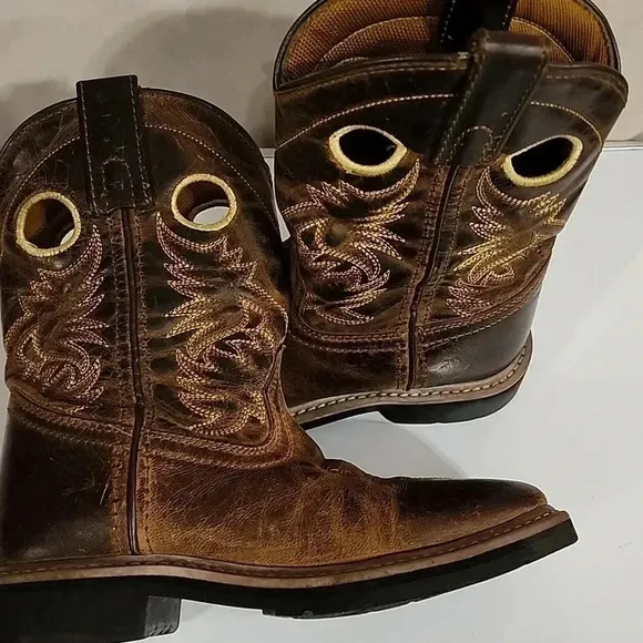 Kids Amarillo Dan Post Cowboy Boots, Brown, Size Children's 1D, PreOwned