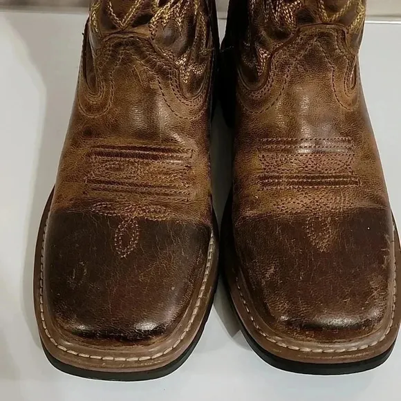 Kids Amarillo Dan Post Cowboy Boots, Brown, Size Children's 1D, PreOwned