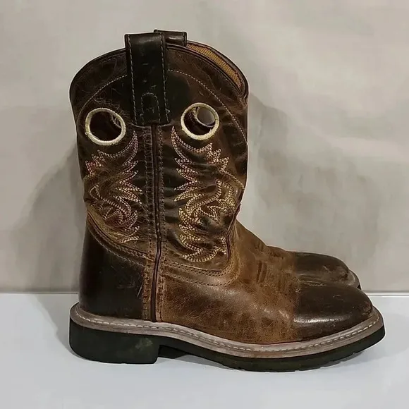 Kids Amarillo Dan Post Cowboy Boots, Brown, Size Children's 1D, PreOwned